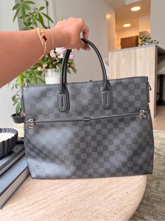 Other - LOUIS VUITTON — Dark Gray Checkered Briefcase Tote - Luxury Style